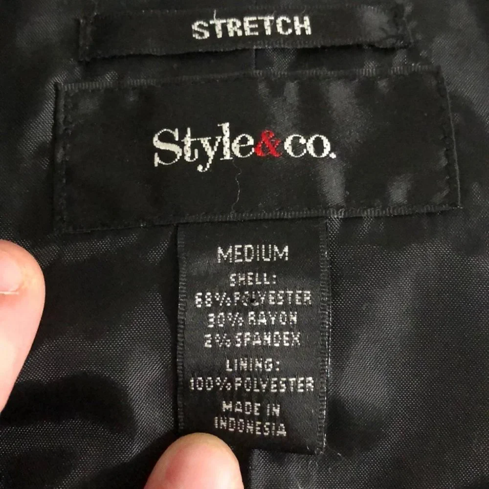 {Style & Co} Short Black Peacoat